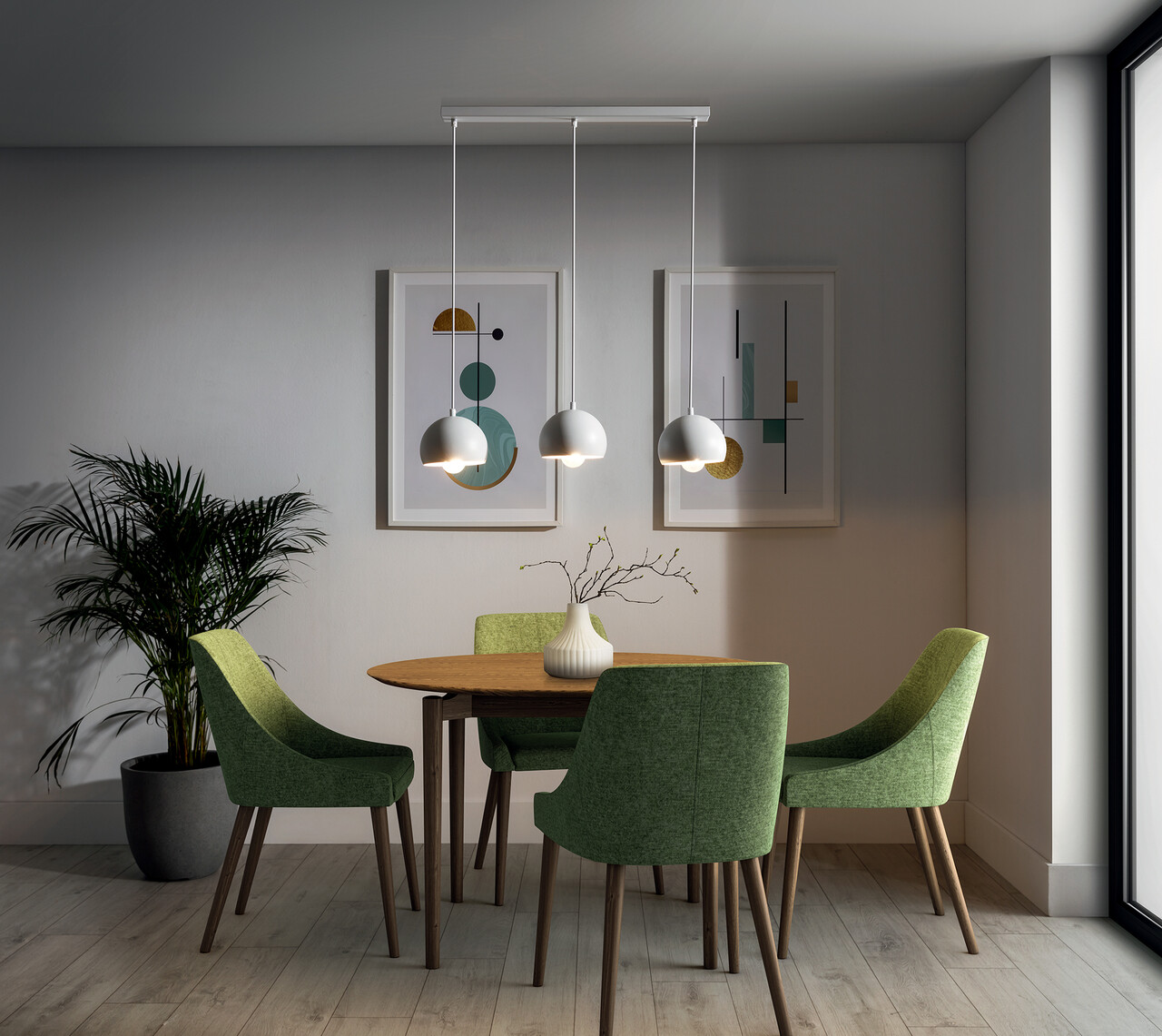 Lustra ELTAP, Callide, 65x15x110 cm, 3xE27, 15W, otel, alb - imagine 6